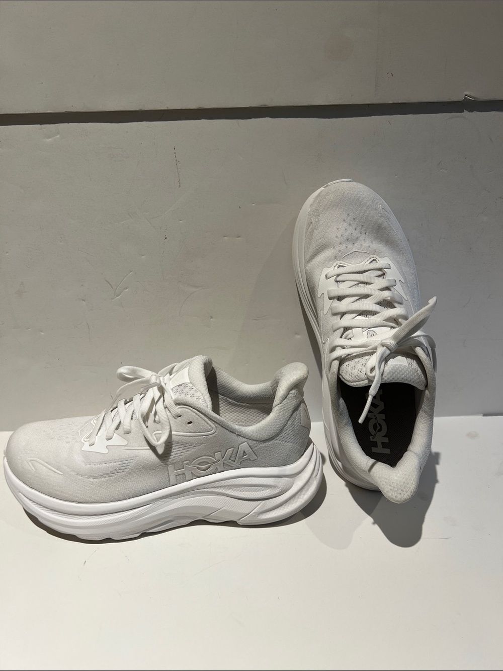 Hoka Women's All-White Cushioned Sneakers